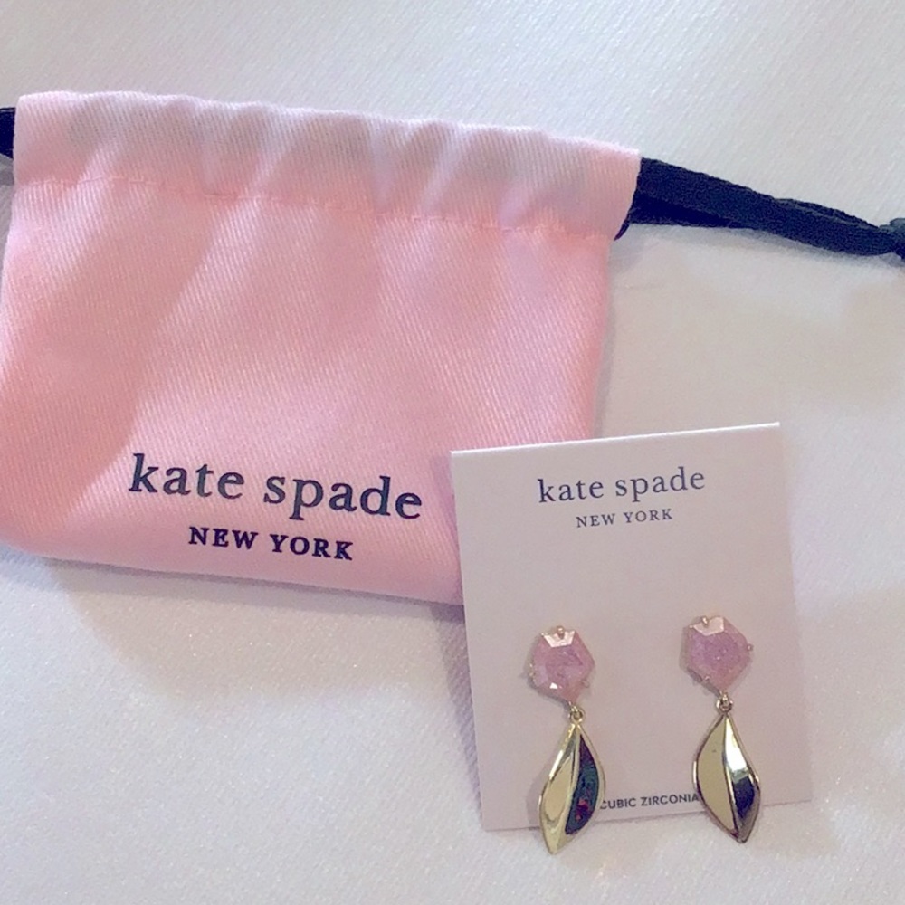Kate Spade Pink Floral Facet Drop Earrings